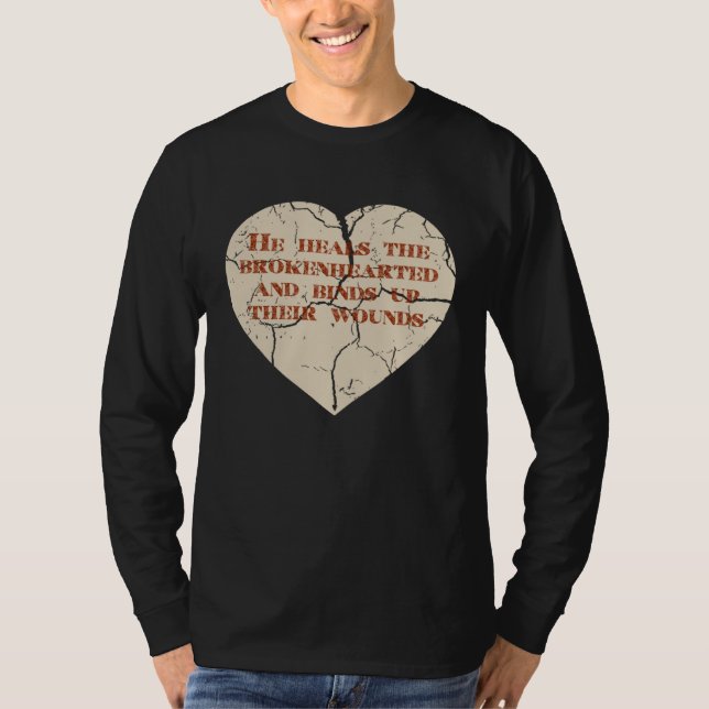 God and Christian Psalm 1473 Healing Heart Jesus C T-Shirt (Front)