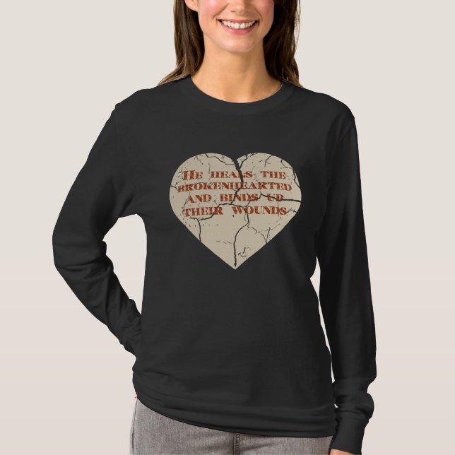 God and Christian Psalm 1473 Healing Heart Jesus C T-Shirt (Front)