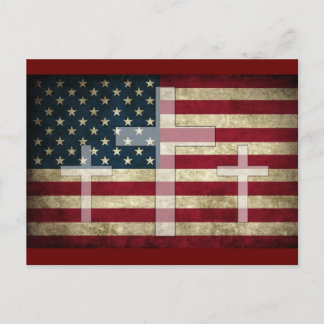 God and Country Holiday Postcard