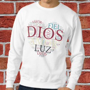God And Faith Heart Men's Christian Spanish Sweatshirt
