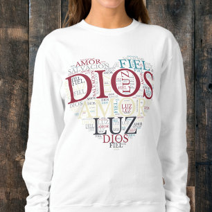 God And Faith Heart Women's Christian Spanish Sweatshirt