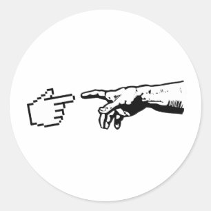 God and The Machine Hands Classic Round Sticker