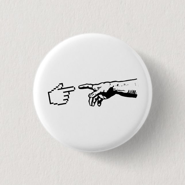 God and The Machine Hands Pinback Button (Front)