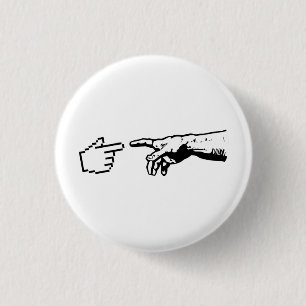 God and The Machine Hands Pinback Button