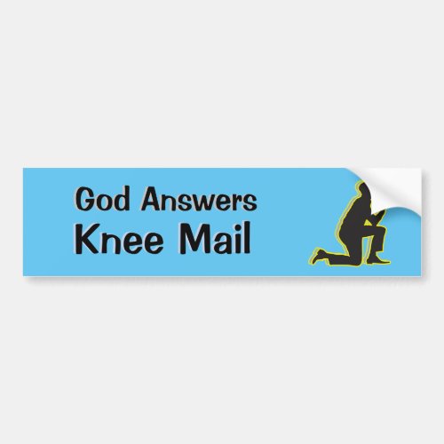 God Answers Email AA Knee Mail Alcohol Addiction Bumper Sticker