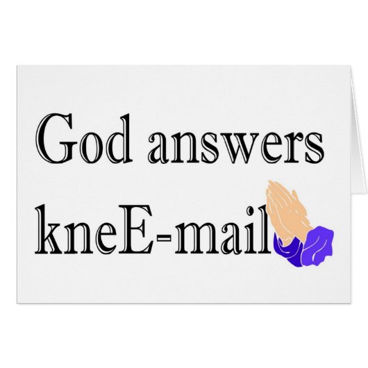 God answers kneE-mail religious gift Cards (Front Horizontal)