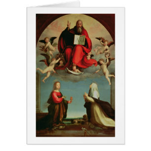God appearing to St. Mary Magdalen and St. Catheri Cards