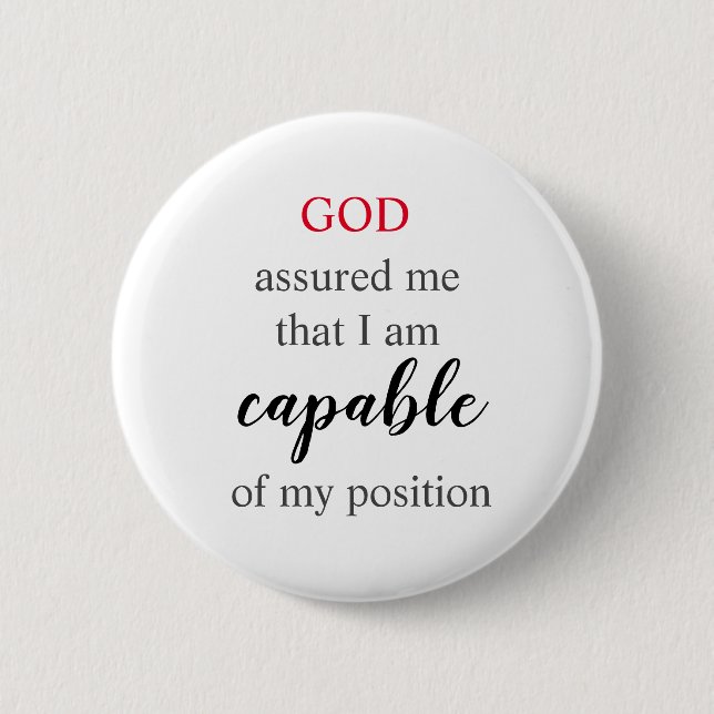 God Assured Me I Am Button (Front)