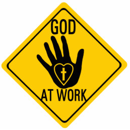 GOD AT WORK. HEALING HAND LOVE HEART CROSS JESUS STATUETTE