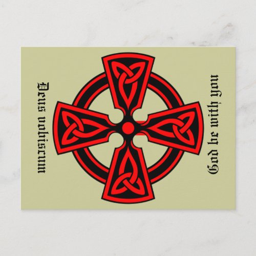 God Be With You Latin Celtic Cross Postcard