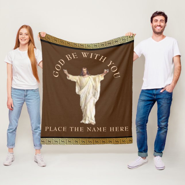 "GOD BE WITH YOU" Personalized Gift Comforting Fleece Blanket (In Situ)