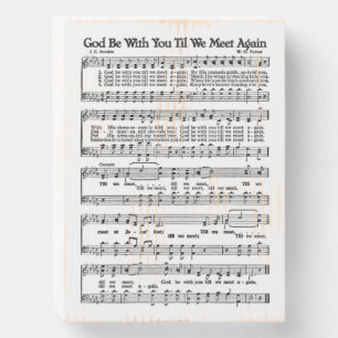God Be With You Wood Box Sign Vintage Verses Hymn
