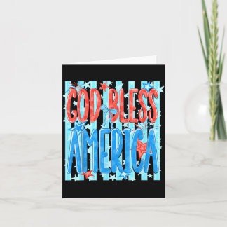 God Bless Aamerica Design Patriotic Art Memorial Card