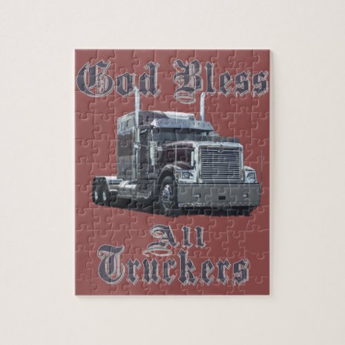 God  Bless All Truckers Jigsaw Puzzle