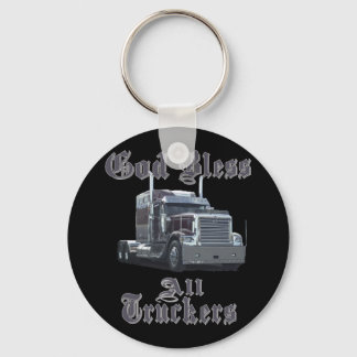 God Bless All Truckers Keychain