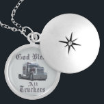 God  Bless All Truckers Locket Necklace<br><div class="desc">God bless you all for all you do truckers!!</div>