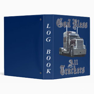 God Bless All Truckers Log Book Binder