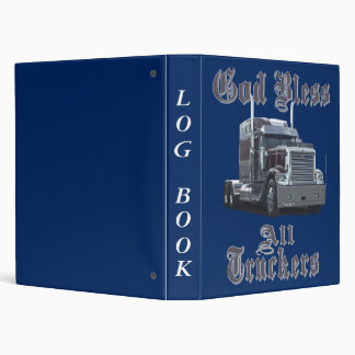 God Bless All Truckers Log Book Binder