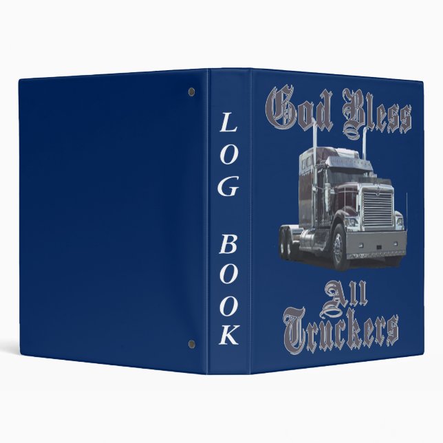 God Bless All Truckers Log Book Binder (Background)