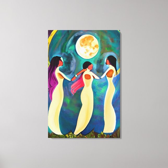 God Bless All Under the Moon Canvas Print (Front)