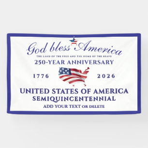 God Bless America 250 Semiquincentennial Blue Banner