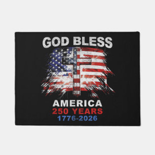 God Bless America 250 Years 1776-2026 Christian Cr Doormat