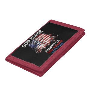 God Bless America 250 Years 1776-2026 Christian Cr Trifold Wallet