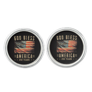 God Bless America 250 Years 1776-2026 Cufflinks