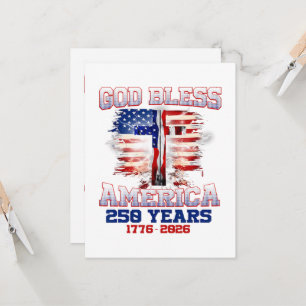 God Bless America 250 Years 1776 2026 Invitation