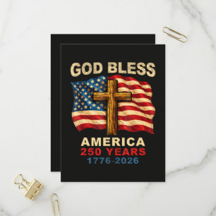 God Bless America 250 Years 1776-2026 Invitation Postcard