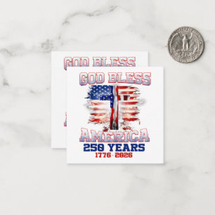 God Bless America 250 Years 1776 2026 Note Card
