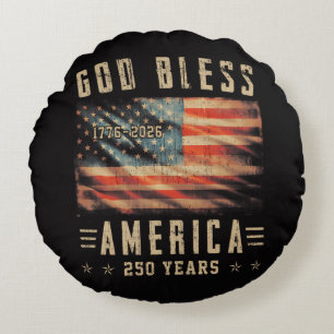 God Bless America 250 Years 1776-2026 Round Pillow