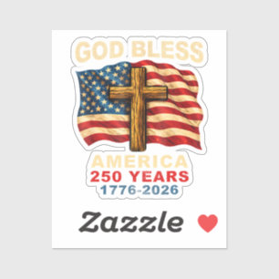 God Bless America 250 Years 1776-2026 Sticker