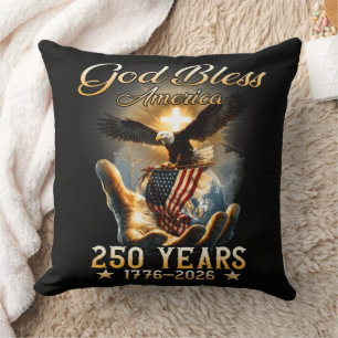 God Bless America 250 Years 1776-2026 Throw Pillow