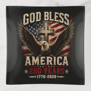 God Bless America 250 Years 1776-2026 Trinket Tray