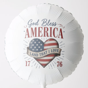God Bless America 250th Patriotic Heart Flag Balloon