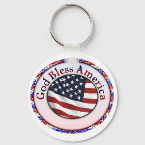 God Bless America 3 Keychain