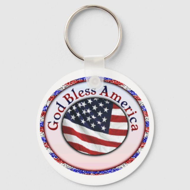 God Bless America 3 Keychain (Front)