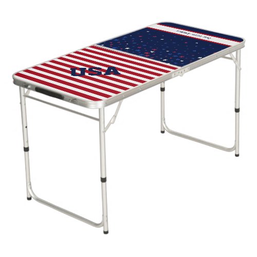 God Bless America 4th July Patriotic USA Beer Pong Table