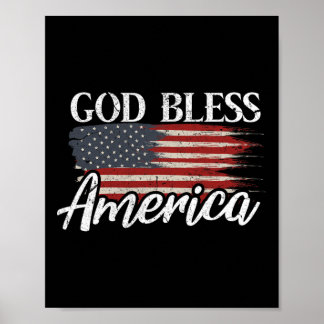 God Bless America 4th Of July Patriotic Usa Poster