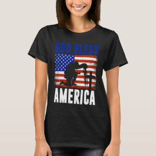 God Bless America 4th of July USA Flag Patriotic C T-Shirt