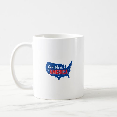 God Bless America 4th of July with America Map T_S Coffee Mug