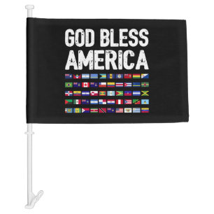 God Bless America All Countries Latino Pride I Car Flag