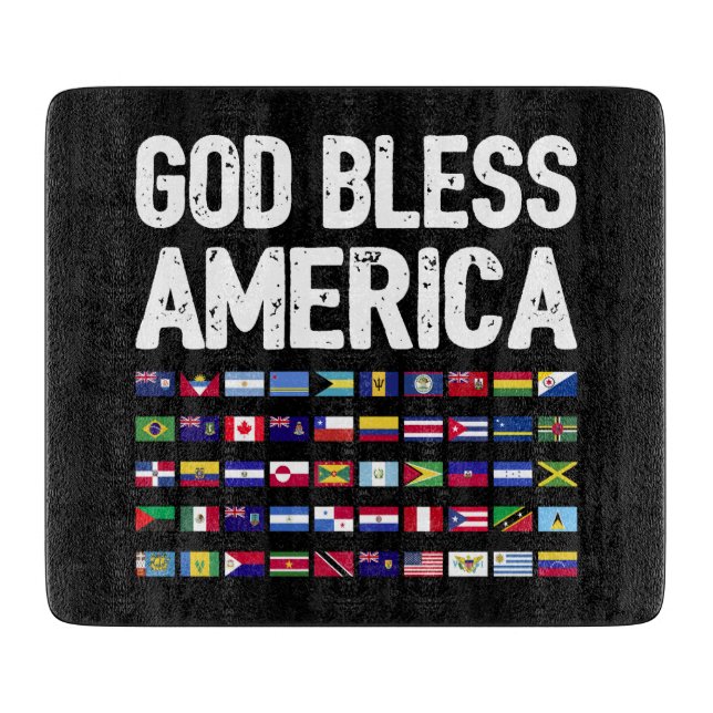God Bless America All Countries Latino Pride I Cutting Board (Front)