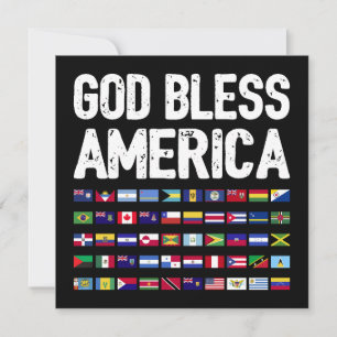 God Bless America All Countries Latino Pride I Holiday Card