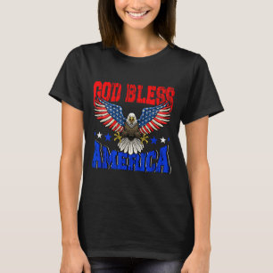 God bless america american eagle flag 4th july T-Shirt