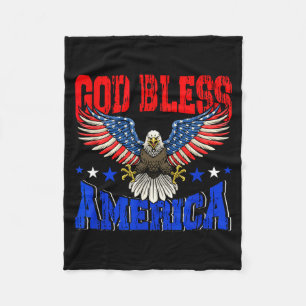 God bless america american eagle flag 4th julyGod  Fleece Blanket