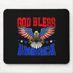 God bless america american eagle flag 4th julyGod Mouse Pad