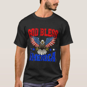 God bless america american eagle flag 4th julyGod T-Shirt