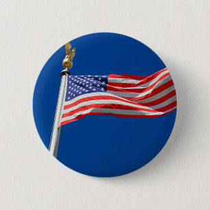 God Bless America, American Flag, Patriot Support Button